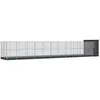 Image de vidaXL Volière avec Extension argenté 1244x203x216 cm Acier, volière à Oiseaux, Cage à perroquets, Grande Cage à perroquets, Cage à perruches