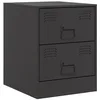 Image de vidaXL Table de Chevet Noir 34,5x39x44 cm Acier, Table de Chevet, Meuble de Chambre, Table de Nuit, Armoire, Table d'appoint, Armoire de lit