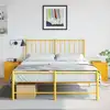 Image de vidaXL Tables de chevet 2 pcs jaune 34,5x39x44 cm acier