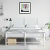 Image de vidaXL Tables de chevet 2 pcs blanc 34,5x39x44 cm acier