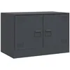 Image de vidaXL Meuble TV Anthracite 67x39x44 cm Acier, Banc TV, Meuble télé, Meuble multimédia, Buffet TV, Meuble HiFi, Centre de Divertissement, Console TV