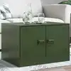 Image de vidaXL Table basse vert olive 67x50x44 cm acier