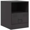 Image de vidaXL Table de Chevet Noir 34,5x39x44 cm Acier, Armoire, Table d'appoint, Table de Nuit, Table de Chevet, Meuble de Chambre, Support de téléphone