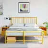 Image de vidaXL Tables de chevet 2 pcs jaune moutarde 34,5x39x44 cm acier