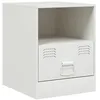 Image de vidaXL Table de Chevet Blanc 34,5x39x44 cm Acier, Armoire, Table d'appoint, Table de Nuit, Table de Chevet, Meuble de Chambre, Support de téléphone