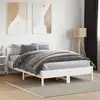 Image de vidaXL Cadre de lit sans matelas blanc 135x190 cm bois de pin massif