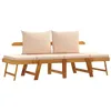 Image de vidaXL Banc de Jardin avec Coussins 2 en 1 Bois d'acacia Massif, Banc d'extérieur, Banc de Parc, siège d'extérieur, siège de Jardin, Banc de Patio