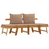 Image de vidaXL Banc de Jardin avec Coussins 2 en 1 Bois d'acacia Massif, Banc d'extérieur, Banc de Parc, siège d'extérieur, siège de Jardin, Banc de Patio