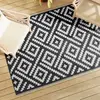 Image de vidaXL Tapis d'extérieur ARAKIL blanc et noir 140 x 200 cm PP