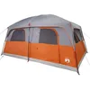Image de vidaXL Tente de Cabine familiale 8 Personnes Gris Orange imperméable, Tente, Tente de Jardin, abri d'extérieur, Tente de Camping, abri de Camping