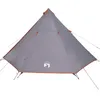 Image de Tente familiale tipi 8 personnes gris et orange imperméable