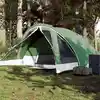Image de vidaXL Tente de camping de cabine 4 personnes vert imperméable