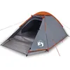 Image de vidaXL Tente de Camping à dôme 4 Personnes Gris et Orange imperméable