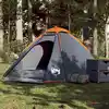 Image de vidaXL Tente de camping à dôme 4 personnes gris et orange imperméable
