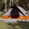 Image de vidaXL Tente de camping à dôme 4 personnes gris et orange imperméable
