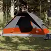 Image de vidaXL Tente familiale à dôme 6 personnes gris et orange imperméable