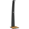 Image de vidaXL Douche d'extérieur Noir 55x60x224 cm résine tressée Bois Acacia