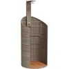 Image de vidaXL Douche d'Extérieur, Meuble de Jardin avec Poignée Rotative, Douche de Piscine Patio Arrière-Cour, Gris Résine Tressée Bois Acacia