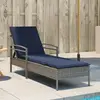 Image de vidaXL Chaise longue avec coussin Gris 63 x 200 x 81 cm Résine tressée (États-Unis uniquement)