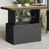 Image de vidaXL Table de jardin noir 90x55x71 cm résine tressée et bois acacia