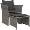 Image de vidaXL Chaise de Jardin avec Tabouret Gris résine tressée, siège de Jardin, siège d'extérieur, Chaise d'extérieur, Chaise de Jardin avec Coussin