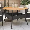 Image de vidaXL Table de jardin et dessus en bois d'acacia noir résine tressée