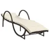 Image de vidaXL Chaise Longue avec Coussin Marron 60x199x42 cm résine tressée