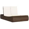 Image de vidaXL Chaise Longue Double avec Coussins Marron résine tressée