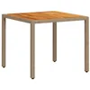 Image de vidaXL Table de Jardin, Table à Manger, Table de Repas, Meuble de Patio Terrasse Arrière-Cour Extérieur, Beige Résine Tressée et Bois Acacia