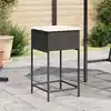Image de vidaXL Tabourets de bar jardin coussins lot de 2 noir résine tressée