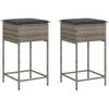 Image de vidaXL Tabourets de Bar Jardin Coussins Lot de 2 Gris résine tressée