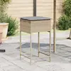 Image de vidaXL Tabourets de bar jardin avec coussins lot de 2 beige poly rotin