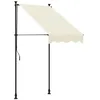 Image de vidaXL Auvent Rétractable, Store avec Hauteur Réglable, Marquise Soleil de Balcon, Banne de Jardin Terrasse Patio, Crème 100x150 m Tissu et Acier