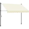 Image de vidaXL Auvent Rétractable, Store avec Hauteur Réglable, Marquise Soleil de Balcon, Banne de Jardin Terrasse Patio, Crème 250x150 m Tissu et Acier