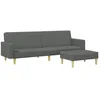 Image de vidaXL Canapé-lit à 2 Places avec Repose-Pied, Lit d'Appoint, Lit d'Invité, Meuble de Salon Salle de Séjour Intérieur, Moderne, Gris Foncé Tissu