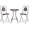 Image de vidaXL Ensemble de Bistro mosaïque Terre Cuite Blanc Fer et céramique, Ensemble de Bistro, Ensemble de Bistro d'extérieur, Ensemble de Meubles de Jardin