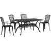 Image de vidaXL Ensemble à Manger de Jardin 5 pcs Noir Aluminium coulé, Ensemble à Manger d'extérieur, Meuble à Manger de Jardin, Table et chaises de Jardin