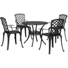 Image de vidaXL Ensemble à Manger de Jardin 5 pcs Noir Aluminium coulé, Ensemble à Manger d'extérieur, Meuble à Manger de Jardin, Table et chaises de Jardin