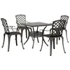 Image de vidaXL Ensemble Manger de Jardin 5 pcs Bronze Aluminium coulé, Ensemble à Manger d'extérieur, Meuble à Manger de Jardin, Table et chaises de Jardin