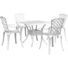 Image de vidaXL Ensemble à Manger de Jardin 5 pcs Blanc Aluminium coulé, Ensemble à Manger d'extérieur, Meuble à Manger de Jardin, Table et chaises de Jardin