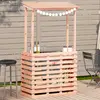Image de vidaXL Table de bar d'extérieur et toit 112,5x57x195,5 cm bois massif