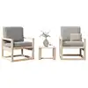 Image de vidaXL Salon de jardin 3 pcs bois massif de pin