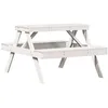 Image de vidaXL Table de Pique-Nique Blanc 105x134x75 cm Bois Massif de pin