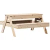 Image de vidaXL Table de Pique-Nique avec Bac à Sable pour Enfants, Table de Pique-Nique avec Sièges, Table de Jardin pour Jeux Dessin, Pin Massif