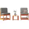 Image de vidaXL Salon de jardin 3 pcs cire marron bois de pin massif