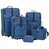Image de vidaXL Ensemble de Bagages de Voyage, Set de Valise à Roulette avec Sac, Ensemble de Chariots de Bagages pour Vacances, Bleu Tissu