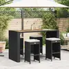 Image de vidaXL Tabourets de bar de jardin et coussins lot de 4 résine tressée