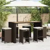 Image de vidaXL Tabourets de bar jardin coussins lot de 6 marron résine tressée