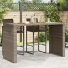 Image de vidaXL Table de bar de jardin et dessus en bois acacia résine tressée