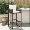 Image de vidaXL Tabourets de bar jardin coussins lot de 2 marron résine tressée